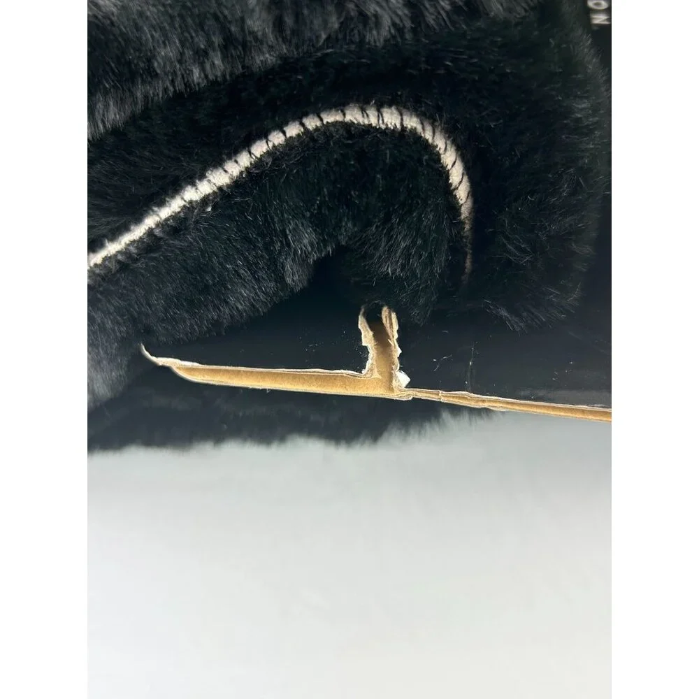 Robert Stanley Black Faux Fur Table Runner Home Holiday Collection 13x72 NEW